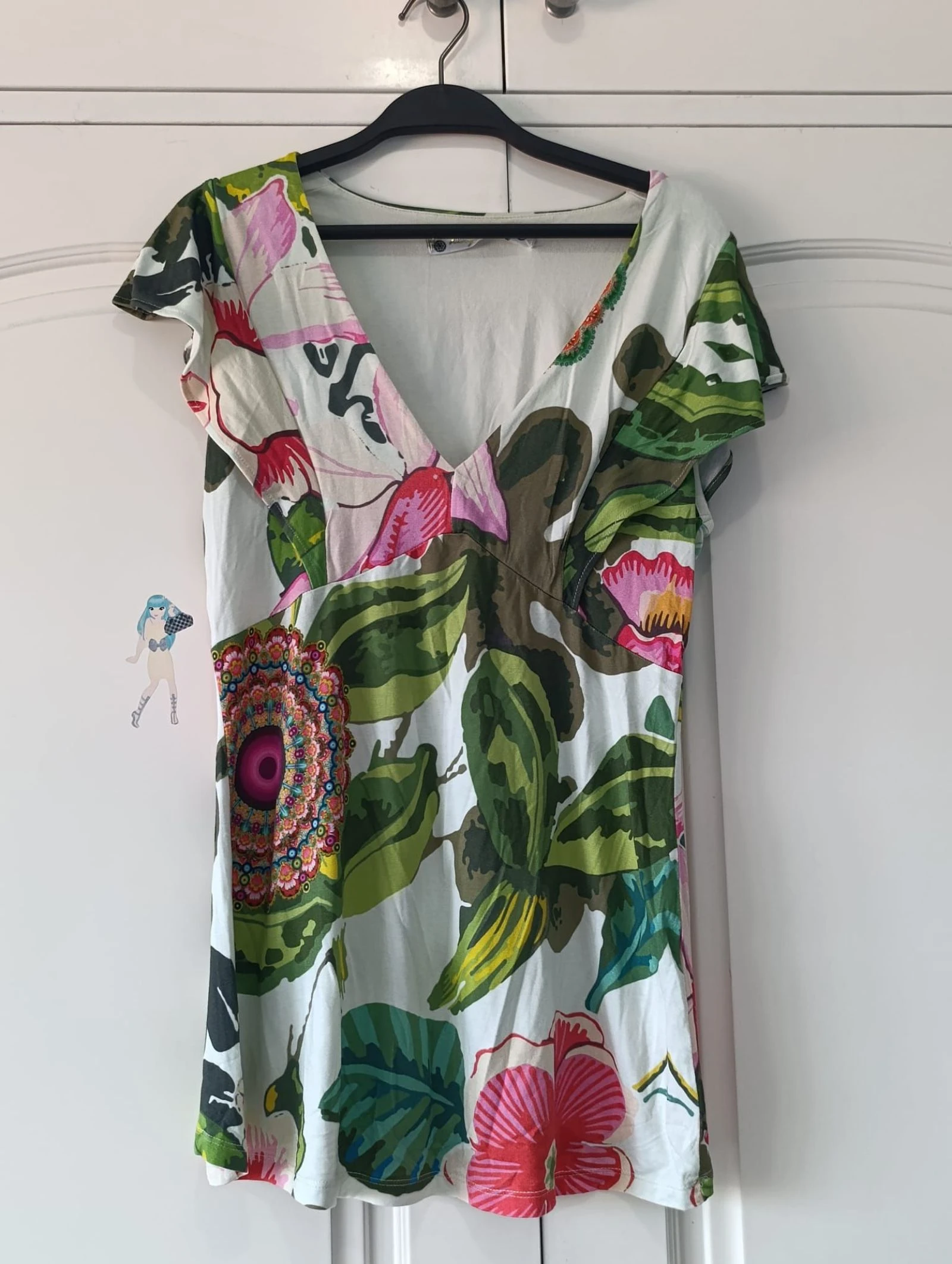 Top Desigual floral de viscosa talla L 